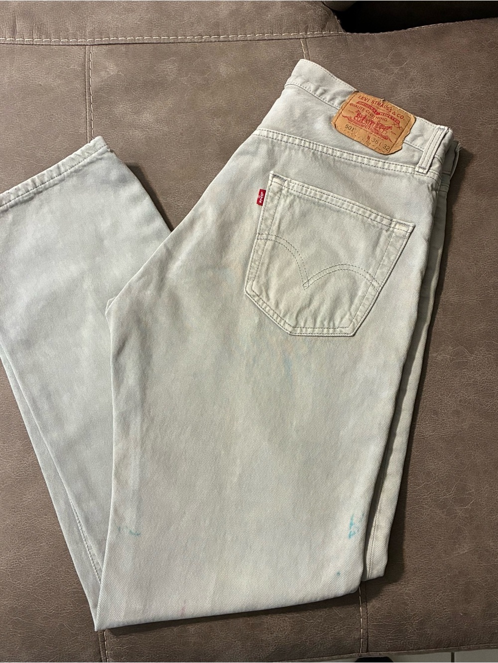 VTG Levi's 501 0694 Jeans Light Gray Wash Men's 36/32 Slim 2003 Y2K